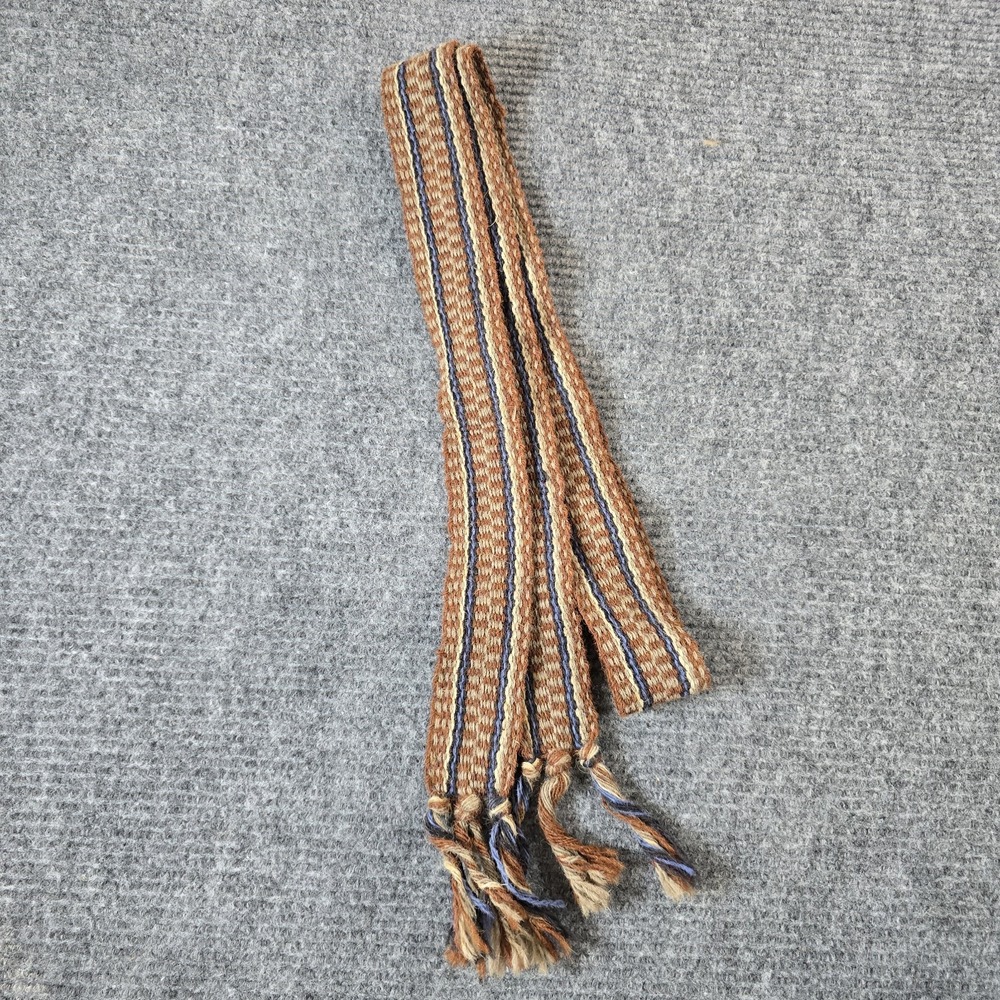 Vintage Millars Clifden Connemara Ireland 100% Wool Woven Tie Belt Sash 72"